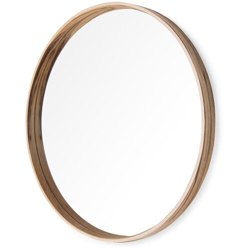 Зеркало круглое настенное интерьерное в деревянной раме