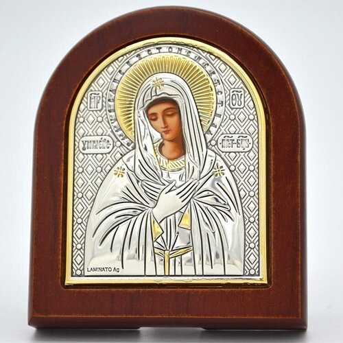 Икона Умиление Божией Матери в серебряном окладе. донская икона божией матери в серебряном окладе