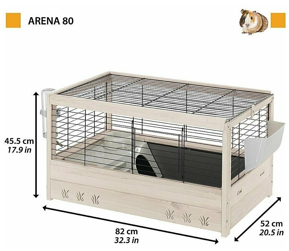Ferplast Клетка Arena 80 Nera для морских свинок и кроликов 82*52*45,5 см - фотография № 17