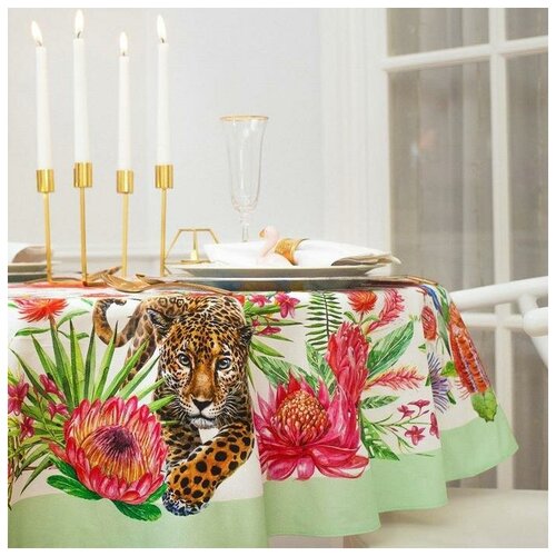 Скатерть Экзотический сад d220-3см100 хлопок саржа 190 грм2 7168₽