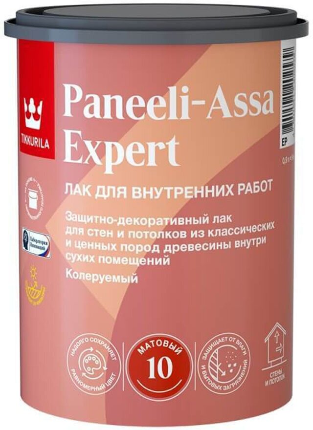PANEELI-ASSA EXPERT EP Лак интерьерный мат 0,9л - фотография № 1