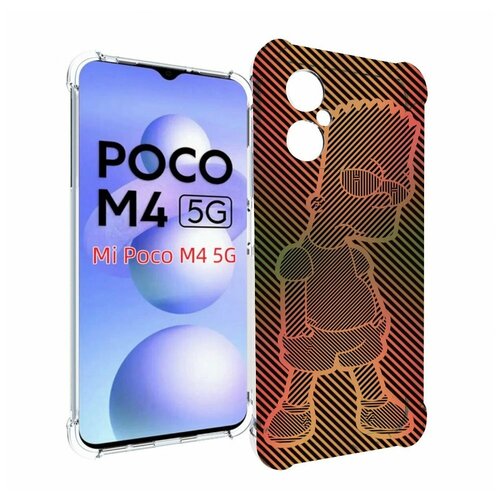 Чехол MyPads Графический-Барт-Симпсон для Xiaomi Poco M4 5G задняя-панель-накладка-бампер