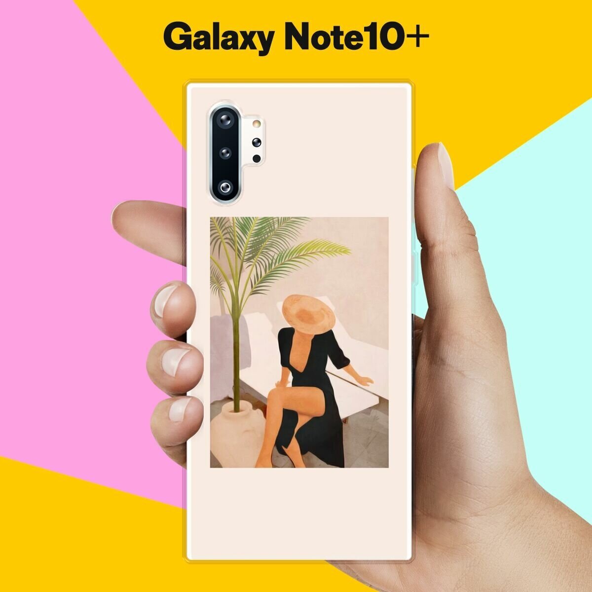 Силиконовый чехол на Samsung Galaxy Note 10+ Девушка в черном / для Самсунг Галакси Ноут 10 Плюс