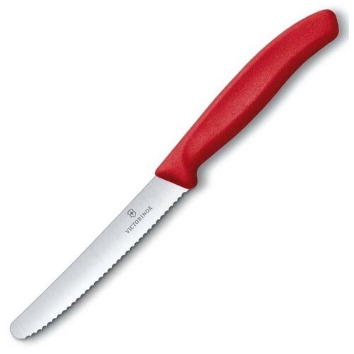 Нож для овощей VICTORINOX 6.7831. FB SwissClassic, складной, лезвие 11 см с волнистой кромкой, красный