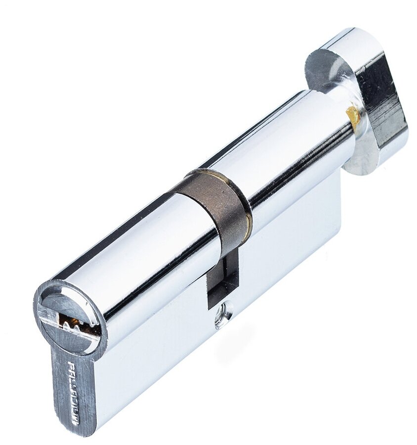 Цилиндр Palladium C BK CP 80 (40х40) мм ключ/вертушка хром - фото №1