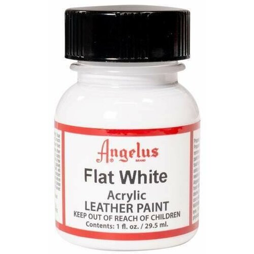 Акриловая краска для обуви Angelus, для ткани и кожи, бледно-белая, 30 мл. Flat White 105. Краска для обуви, краситель для кожи, профессиональная краска.