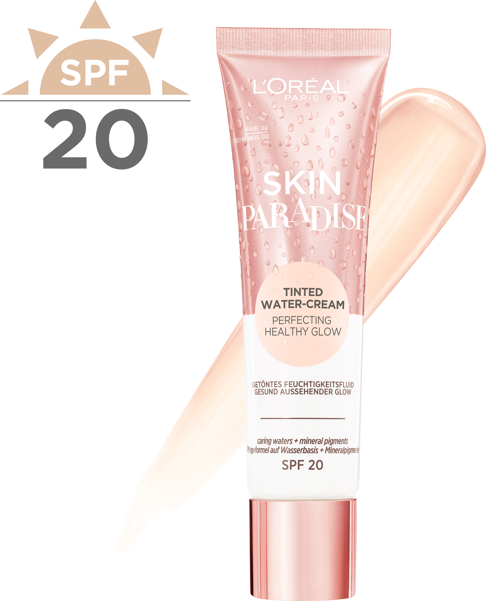 L'Oreal Paris Тональный флюид Skin Paradise, SPF 20, 30 мл, оттенок: 02 fair, 1 шт.