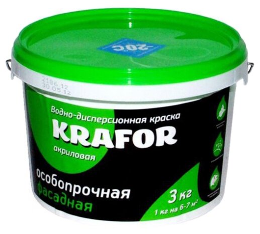 Краска водно-дисперсионная Krafor Фасадная особопрочная