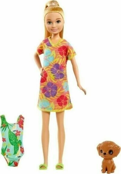 Barbie Кукла Стейси рыжеволосая в платье с питомцем GRT86/GRT89