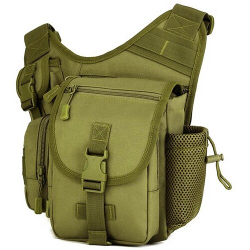 фото Сумка наплечная d033 зелёная (10 карманов) нет бренда