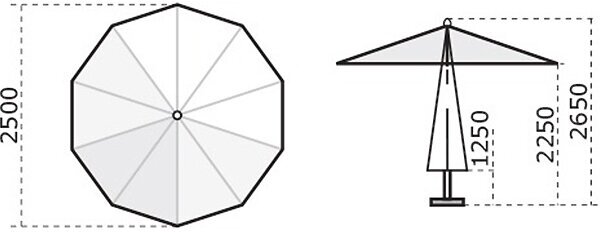 Профессиональный зонт Scolaro Palladio Standard, Ø 2,5 м, слоновая кость - фотография № 4