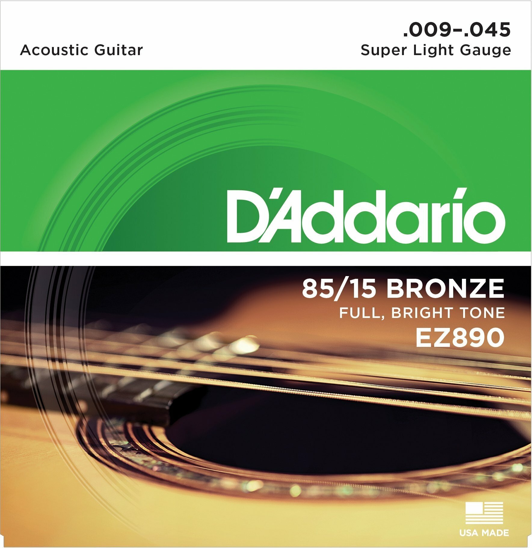 Струны для акустической гитары D'Addario EZ890 9-45, бронза, D'Addario (Дадарио)