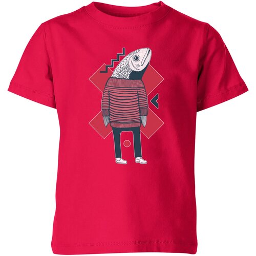 Футболка Us Basic, размер 4, розовый мужская футболка рыба в свитере l красный
