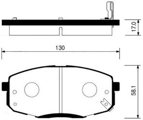 Дисковые тормозные колодки передние MANDO MPK36 для Kia, Hyundai (4 шт.)