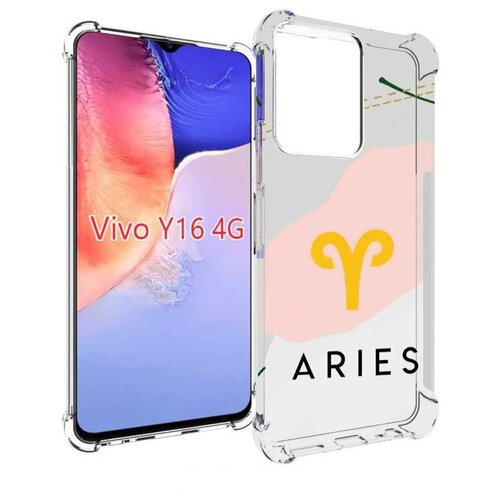 Чехол MyPads знак зодиака овен 7 для Vivo Y16 4G/ Vivo Y02S задняя-панель-накладка-бампер