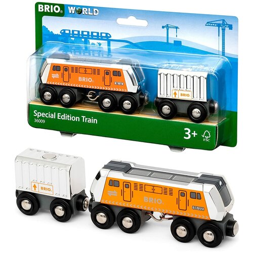 BRIO World 36009 Grosse Frachtlok mit Waggon (Special Edition 2022) BRIO World 36009 Большой грузовой локомотив с вагоном (специальный выпуск 2022 г.) brio локомотив с аккумулятором 33599