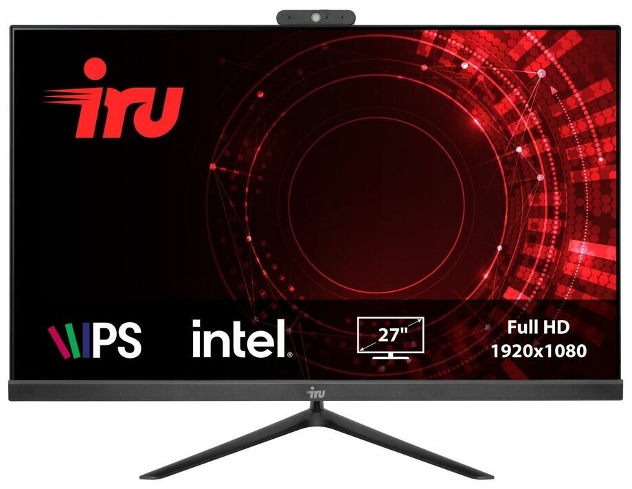 Моноблок iRU Office 27IH5P, 27", Intel Core i5 11400, 8ГБ, 512ГБ SSD, Intel UHD Graphics 730, Free DOS, черный [1865964]