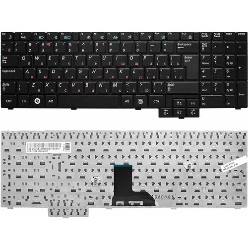 Клавиатура для ноутбука Samsung R525 R528 R530 Series Г-образный Enter Черная без рамки PN BA59-02832C 1506₽