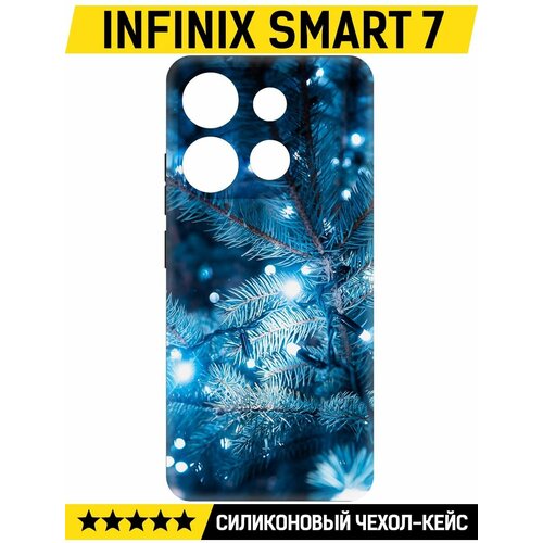 Чехол-накладка Krutoff Soft Case Гирлянда для INFINIX Smart 7 черный чехол накладка krutoff soft case романтика для infinix smart 7 черный