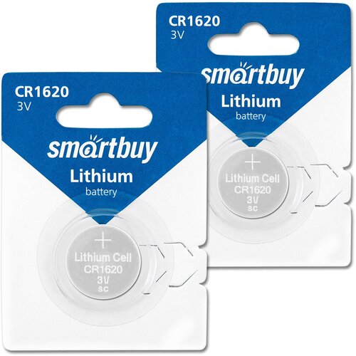 Батарейка CR1620 3V SmartBuy Blister, упаковка 2 шт. батарейка cr2032 3v smartbuy blister упаковка 2 шт