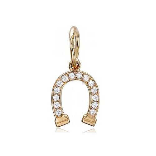 фото Эстет подвеска подкова с 14 фианитами из красного золота 01п111452