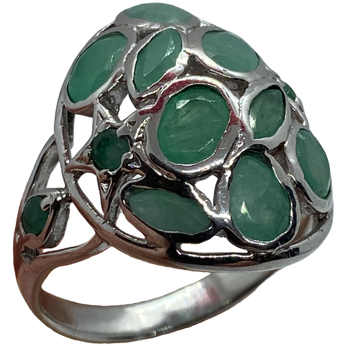 Кольцо из серебра с изумрудами К809И, ELEGANZA SILVER
