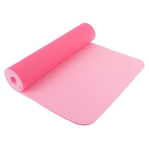 фото Коврик sangh yoga mat двухцветный, 183х61х0.8 см розовый однотонный