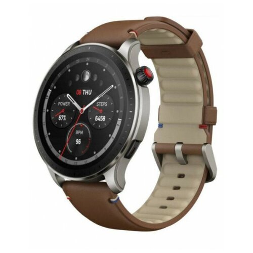 Умные часы Amazfit GTR 4 коричневый кожаный ремешок 1669700₽