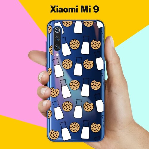 Силиконовый чехол Печеньки и молоко на Xiaomi Mi 9 силиконовый чехол глаза и губы на xiaomi mi 9