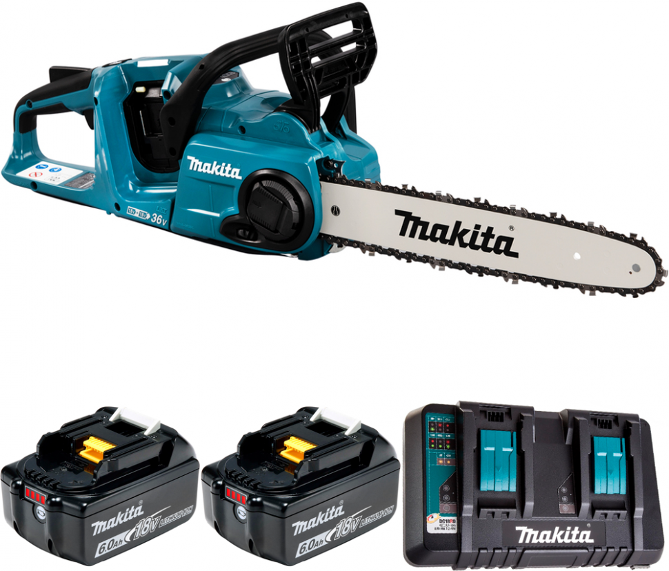 Пила цепная аккумуляторная 35см 36В Li-Ion 2х6Ач Makita DUC353PG2