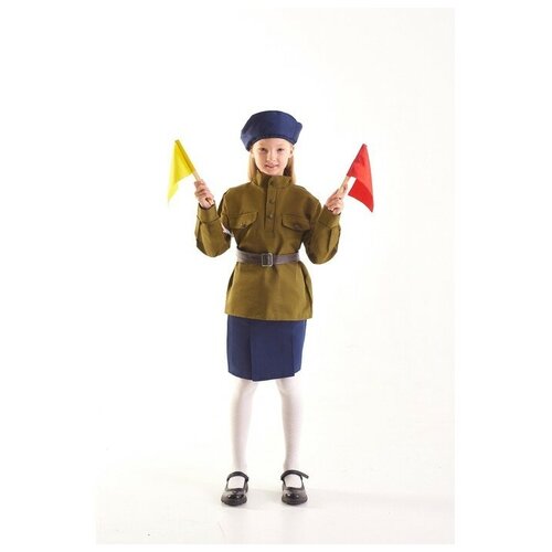 Страна Карнавалия Военный костюм «Регулировщица», 8-10 лет, рост 140-152 см костюм карнавальный военный для мальчика казак военный детский 8 10лет 140 152 см