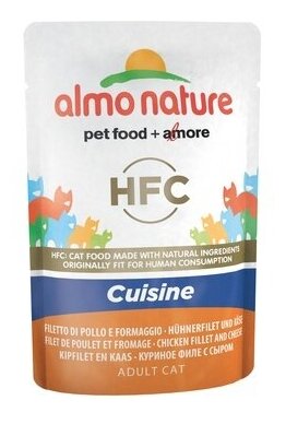 Almo nature паучи для кошек с куриным филе и сыром (hfc - jelly - chicken fillet and cheese) 5830, 0,055 кг