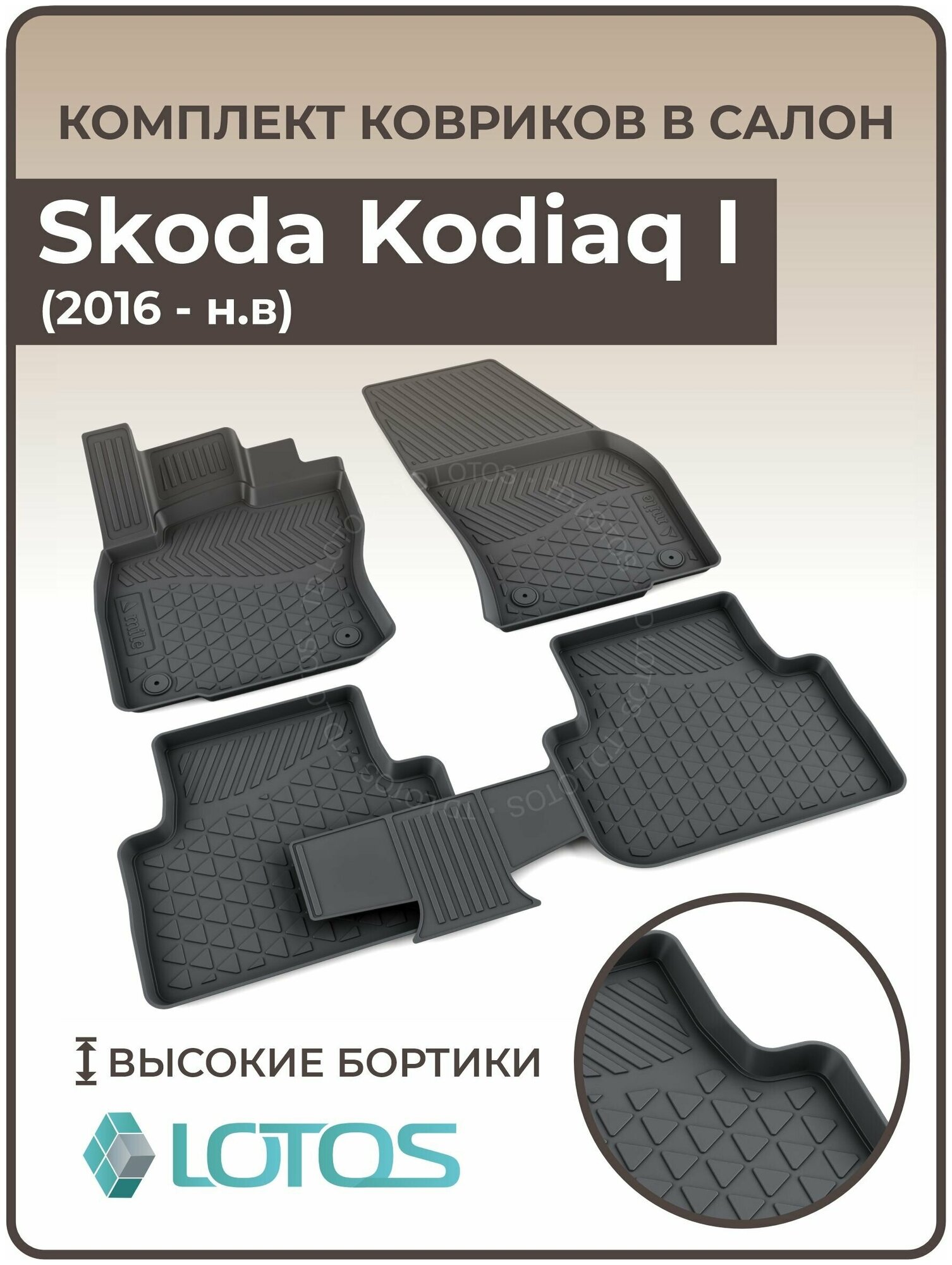 Коврики в салон Skoda Kodiaq I (2016-н. в.) / Ковры салона Шкода кодияк