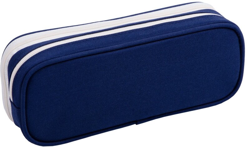 Пенал мягкий 2 отделения, 1 карман, 220*80*50мм, Berlingo "Classic blue", полиэстер, внутр. органайзер