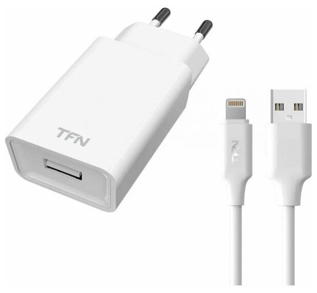 СЗУ TFN USB 1A + кабель Lightning White (WC1U1ALIGWH)