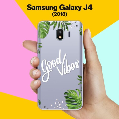 Силиконовый чехол на Samsung Galaxy J4 (2018) Надпись в пальмах / для Самсунг Галакси Джей 4 2018 силиконовый чехол на samsung galaxy j4 2018 надпись в пальмах для самсунг галакси джей 4 2018