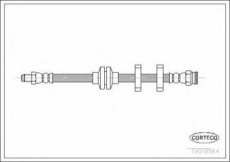 Шланг тормозной FIAT: BRAVO I 2.0 HGT 20V 95-01, MAREA 1.4 80 12V/1.6/1.8 115 16V/1.9 JTD 105/1.9 TD 100/1.9 TD 75/2.0 150 20V/2.0 155 20V 96-07, MAR CORTECO 19018564