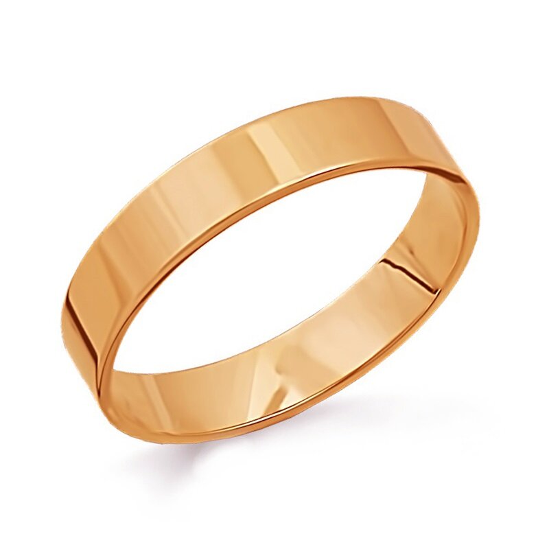 Кольцо обручальное Яхонт, красное золото, 585 проба