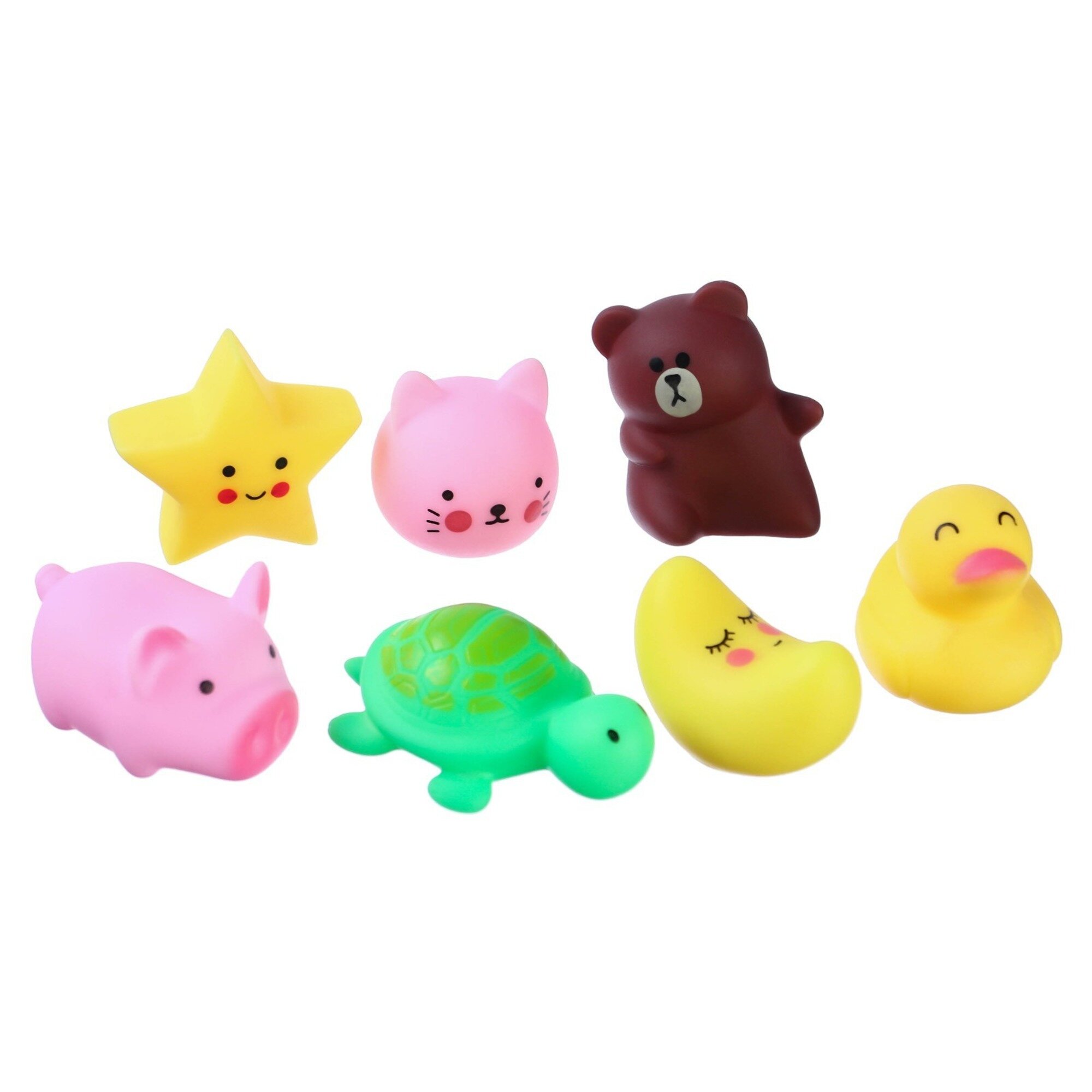 фото Набор игрушек для купания "Милые игрушки", с пищалками, набор 7 штук, для детей и малышей