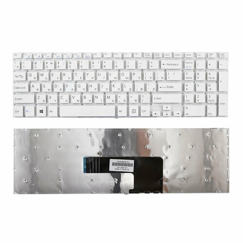 Клавиатура для ноутбука Sony SVF15 белая без рамки клавиатура для ноутбука sony svf15 svf152 svf1521e1rb ru3 svf1521j1rb ru3 p n 149240561ru 9z naebq 00r nsk sn0bq