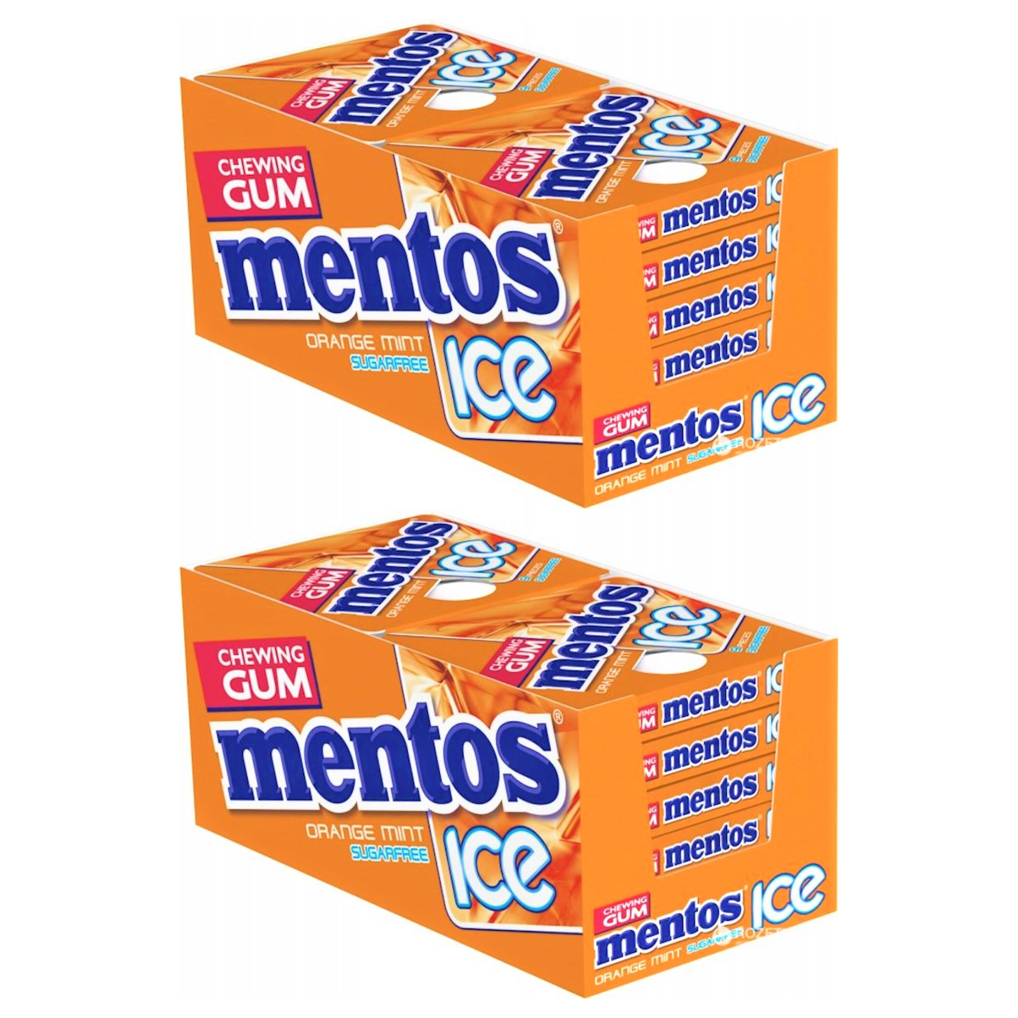 Жевательная резинка Mentos ICE, апельсин и мята, 24 пачки по 12,9 г - фотография № 2