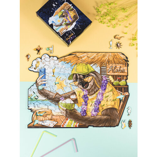 Деревянный пазл ALOHA Magnetic Puzzle 30х40 см, 200 деталей деревянный пазл lynx magnetic puzzle 30х42 см 182 детали