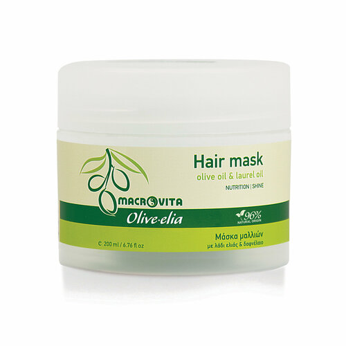 Питальная маска для волос с оливковым и лавровым маслом, 200 мл