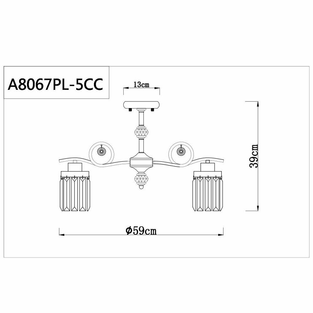 Люстра Arte Lamp Sophie A8067PL-5CC, E14, 200 Вт, кол-во ламп: 5 шт., цвет: хром - фотография № 9