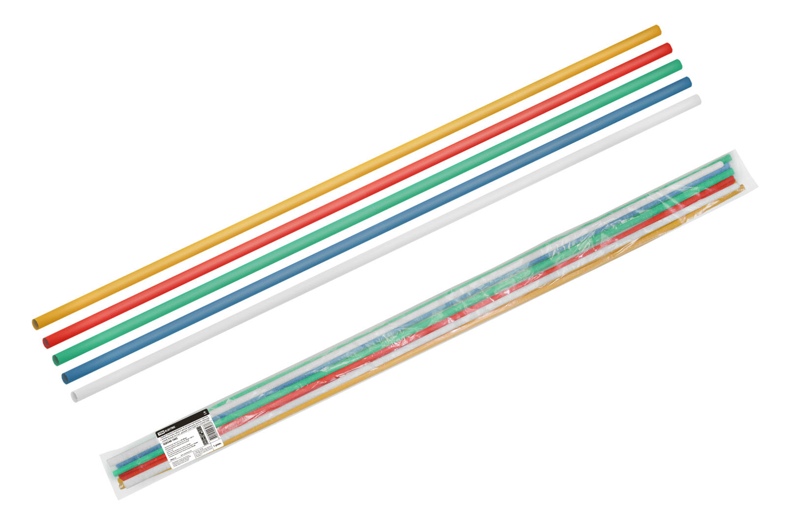Трубки термоусаживаемые клеевые набор 5 цветов по 2 шт. ТТкНГ(3:1)-24/08 TDM Electric (SQ0548-1602)