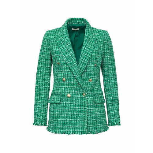 Пиджак LIU JO, средней длины, силуэт прямой, размер 42, зеленый