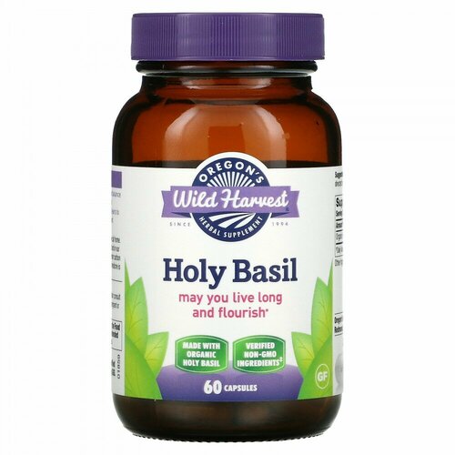 Oregons Wild Harvest, Holy Basil, 60 Capsules