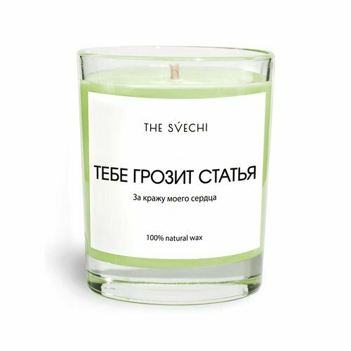 Свеча The Svechi Hype Тебе грозит статья мандарин и базилик зеленая хлопковый фитиль 200 мл 1690₽