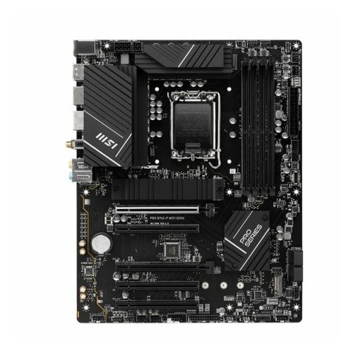 MicroStar Материнская плата MSI PRO B760-P WIFI DDR4 B760 LGA1700 4DDR4 5PCI-Ex16 3M2 4SATA30 3USB32 Gen2 3USB32 Gen1 4429800₽