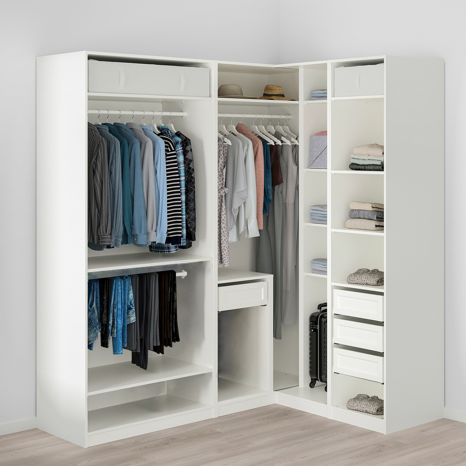 Гардероб PAX IKEA (угловой) 210x160x236 см (белый) 210*160*236 см, Белый Фиеста
